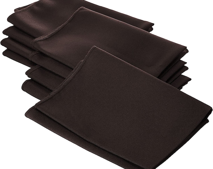Brown Polyester Poly Poplin Napkin 18 by 18-Inch, Napkins Ideal for Parties, Weddings and Dinners