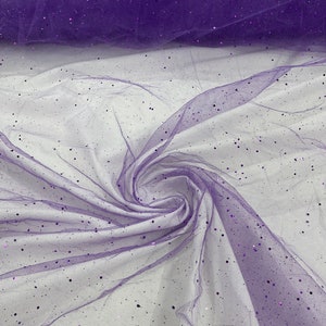 Purple Sparkle Tulle Fabric With Glitter Fabric 60"Wide by yard, Shimmer Glitter Fabric,  Sparkle Tulle Fabric, Tulle Glitter Fabric