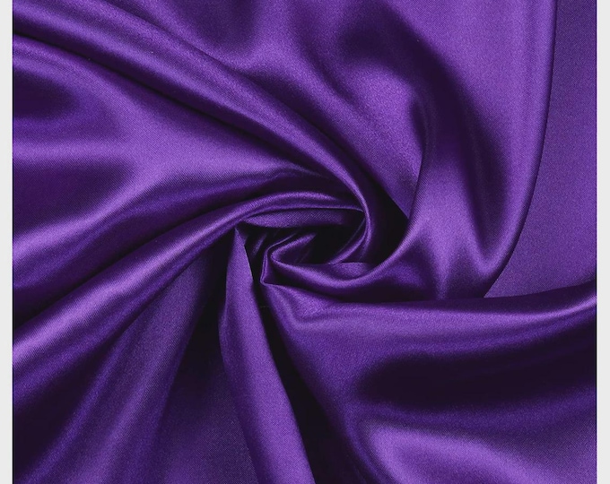 Purple Stretch Imitation Silk Satin Charmeuse - 2 Way Slight Stretch- 58/60" - (Choose The Quantity)