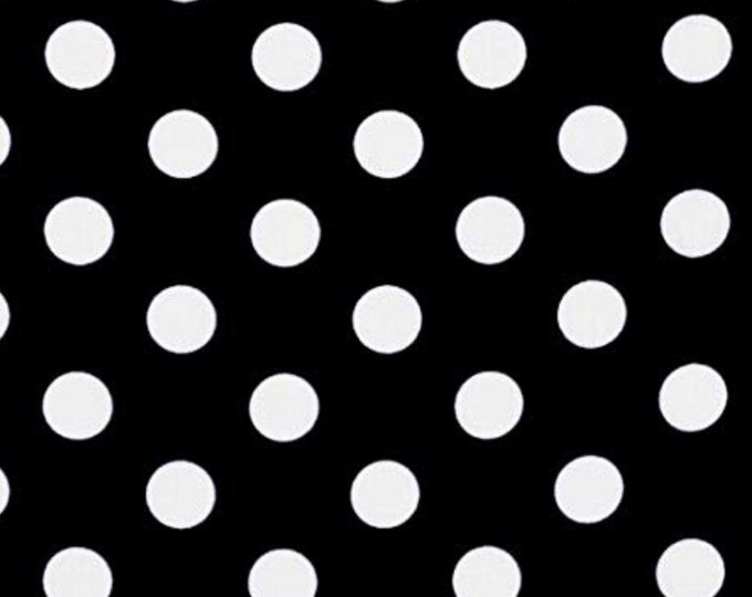 Mia's Fabrics Inc, Black/White Small Polka Dot Poly Cotton Fabric by The Yard, 58”/60” (Pick a Size)