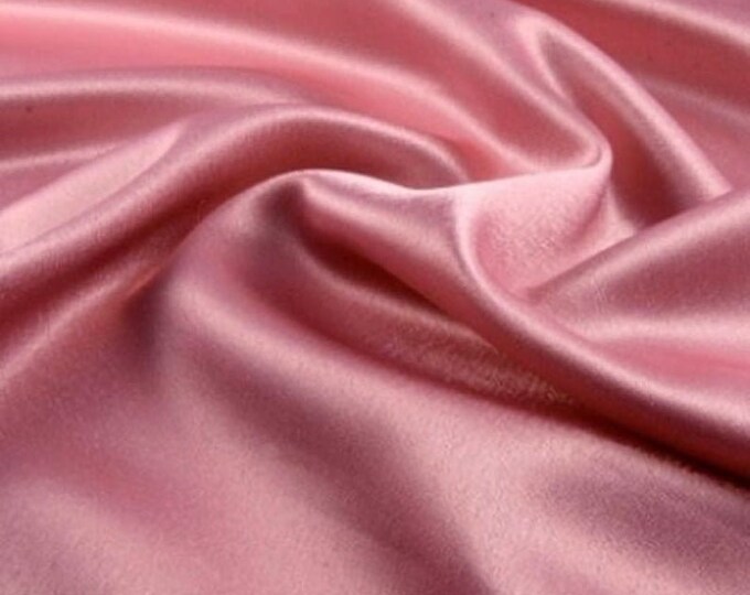 Dusty Rose Stretch Imitation Silk Satin Charmeuse - 2 Way Slight Stretch- 58/60" - (Choose The Quantity)