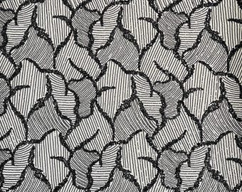 Black Beaded Damask Fabric: Sequin Appliqué Lace, Bridal Wedding Prom Dress