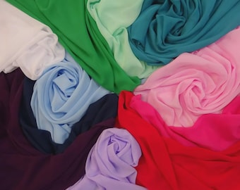 Spandex Chiffon-2 Way Slight Stretch Chiffon Fabric, Imitation Silk 58/60" {Choose quantity}
