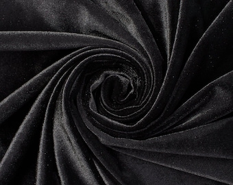 Black Stretch Velvet Fabric: 60" Wide, Apparel, Costume Mia Fabrics