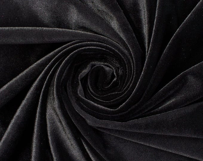 Black Stretch Velvet Fabric: 60" Wide, Apparel, Costume Mia Fabrics
