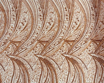 Rhinestones Glitter Fabric on a Mesh By The Yard | Wavy Desing Glitter Rhinestones on Mesh Fabric, Wedding Bridal/Prom