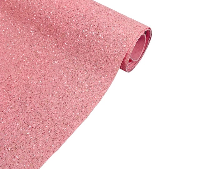 Pink Chunky Glitter Vinyl | Crafting Vinyl Fabric | Sold By The Yard - Vinyl Sparkle Glitter Fabric 54” Wide Glitter Vinyl