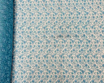 Metallic Turquoise Corded Lace Fabric by the yard - Flower Design Embroidered on Mesh Lace Fabric Floral, (Pick a Size)