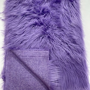 Lavender Shaggy Faux Fur Fabric: Long Pile, 60&quot; Wide