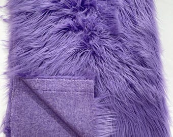 Lavender Shaggy Faux Fur Fabric: Long Pile, 60" Wide