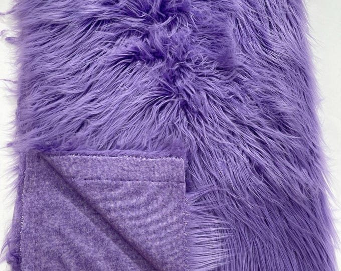 Lavender Shaggy Faux Fur Fabric By Yard, Long Pile Luxury Shaggy Craft, Costume, Apparel, Decoration, Cosplay, Sewing Decoration 60" Wide