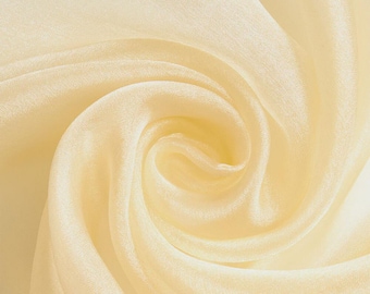 Champagne Sparkle Crystal Organza Fabric: Sheer Fashion & Craft Material