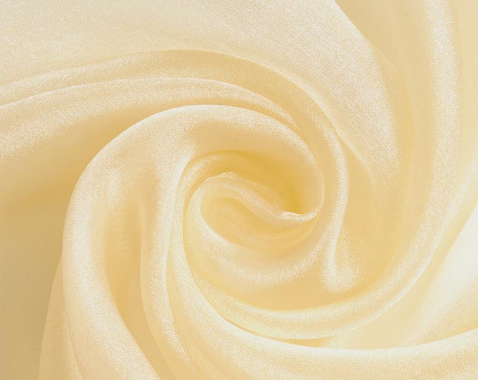 Champagne Sparkle Crystal Organza Fabric: Sheer Fashion & Craft Material