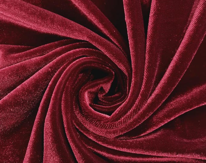 Wine Stretch Velvet Fabric 60'' Wide, Sewing, Apparel, Costume, Craft Mia Fabrics