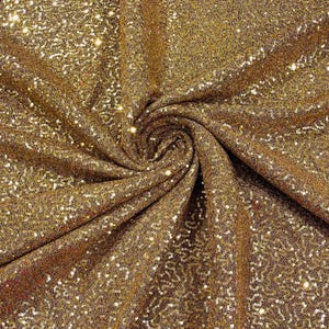 Gold 4 Way Stretch Lurex Fabric By Yard, Shiny Sequins Lurex Fabric, Shimmer Lurex Fabric, Lurex Sequin Fabric, Metallic Lurex Spandex