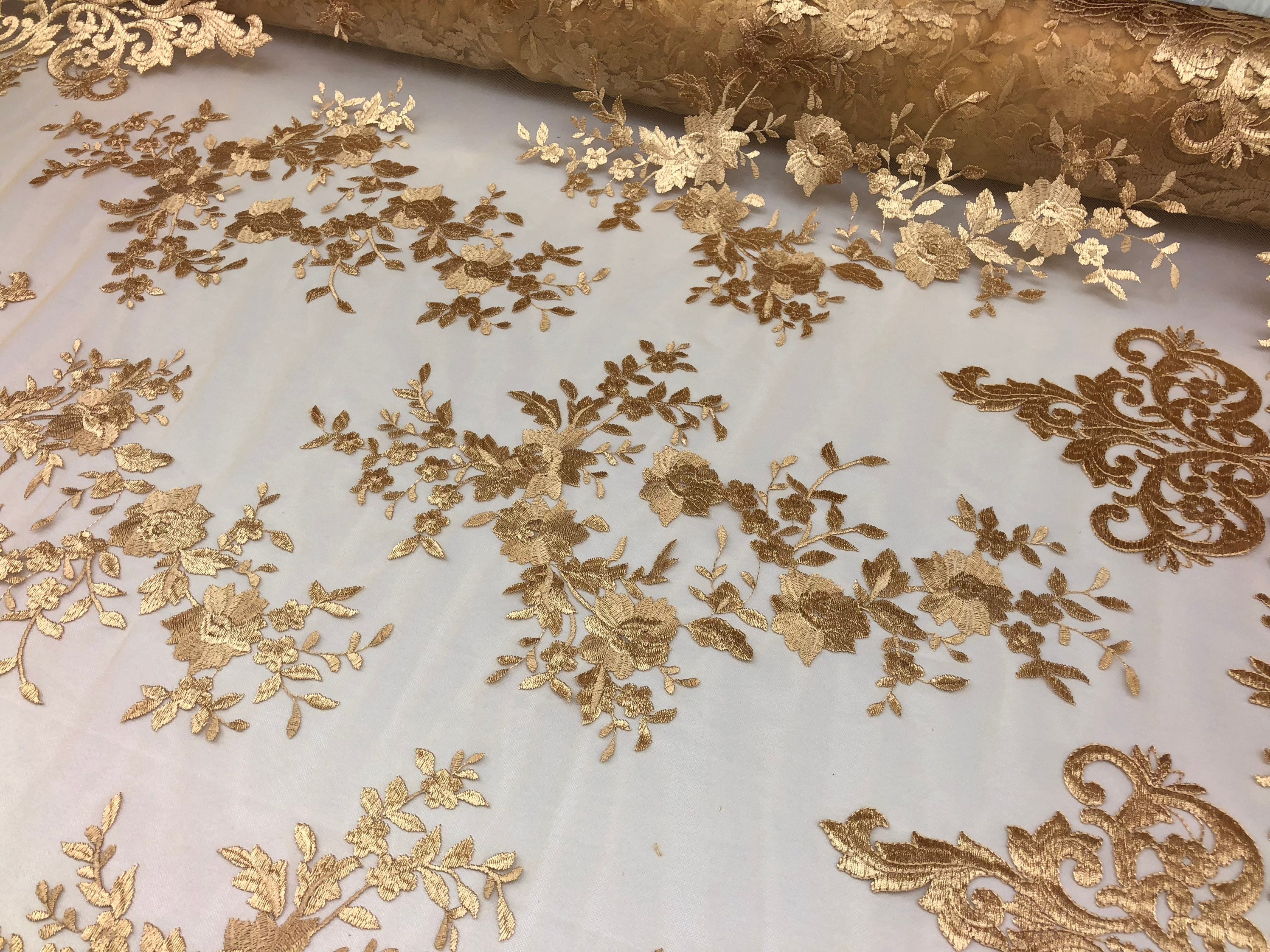 D1255 Gold Fabric - Fabric Farms