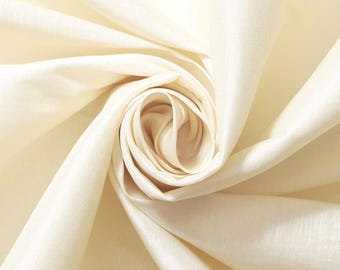 Ivory Taffeta Stretch Fabric 2-Way Stretch, Spandex Polyester 58" Wide Sold by The Yard