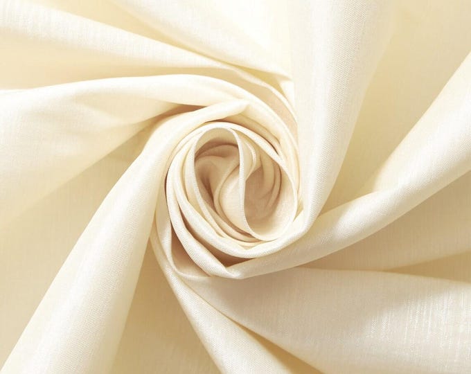 Ivory Taffeta Stretch Fabric 2-Way Stretch, Spandex Polyester 58" Wide Sold by The Yard