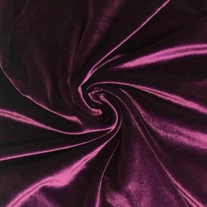 Mia Fabrics Eggplant Stretch Velvet Fabric 60&#39;&#39; Wide, Sewing, Apparel, Costume, Craft {Choose quantity}