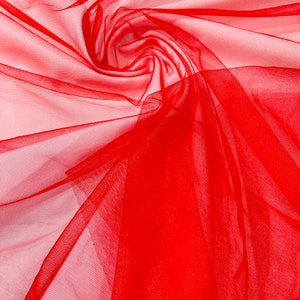 illusion Mesh Fabric | Red | 60&quot; Wide, Sold By The Yard
