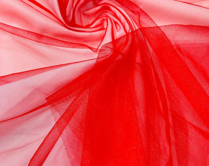 illusion Mesh Fabric | Red | 60" Wide, Sold By The Yard