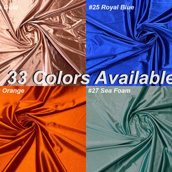 Spandex Luxury Fabric - Shiny Polyester Spandex Stretch Fabric Sold By The Yard - 20% Spandex (Pick a Size)