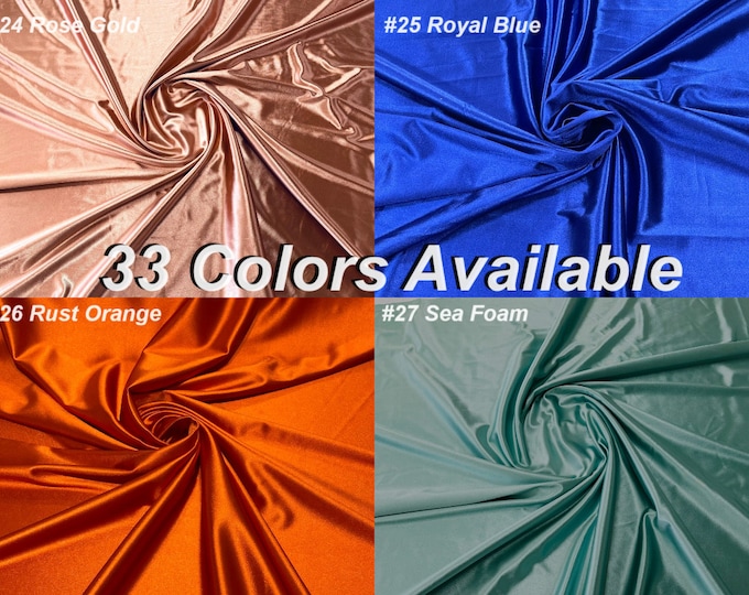 Spandex Luxury Fabric - Shiny Polyester Spandex Stretch Fabric Sold By The Yard - 20% Spandex (Pick a Size)