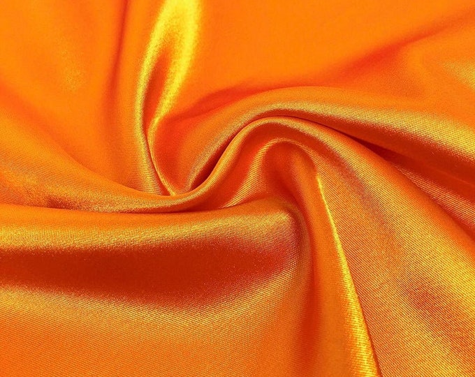 Orange Stretch Imitation Silk Satin Charmeuse - 2 Way Slight Stretch- 58/60" - (Choose The Quantity)