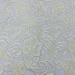 Off White Lace Fabric, Guipure Lace Fabric, Venise Lace Fabric