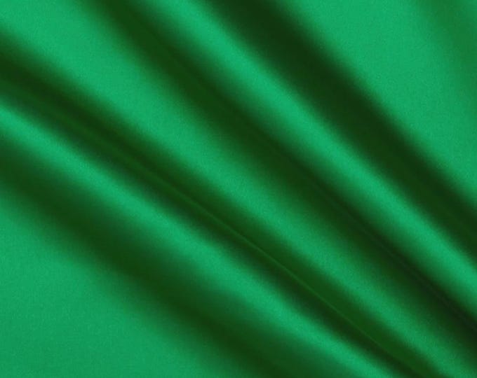 Green Stretch Imitation Silk Satin Charmeuse - 2 Way Slight Stretch- 58/60" - (Choose The Quantity)