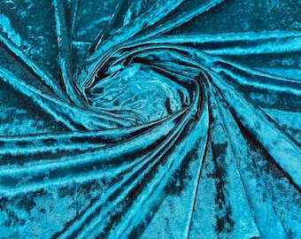 Teal Green Stretch Crushed Velvet Fabric: 58/60" Wide, Apparel, Costume By The Yard