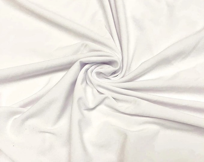 Mia's Fabrics Inc, 58/59" ITY Fabric - White - 2 Way Stretch Spandex Polyester Knit Jersey Fabric Sold By The Yard