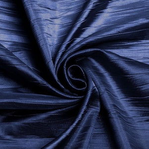 Crushed Taffeta Fabric - Navy Blue - 54" Inch Wide Crushed Taffeta Creased Fabric Sold by the ...