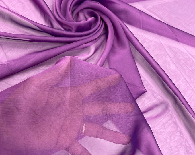 Dark Purple  Polyester Two-Tone Chiffon Fabric by the Yard, Bridal Chiffon Fabric, Two-Tone Chiffon Fabric | Chiffon Two Tone Sheer Fabric