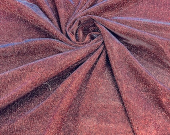 Burgundy Blue Shimmer Fabric: Stretch Glitter Spandex, 58-60" Wide by the yard