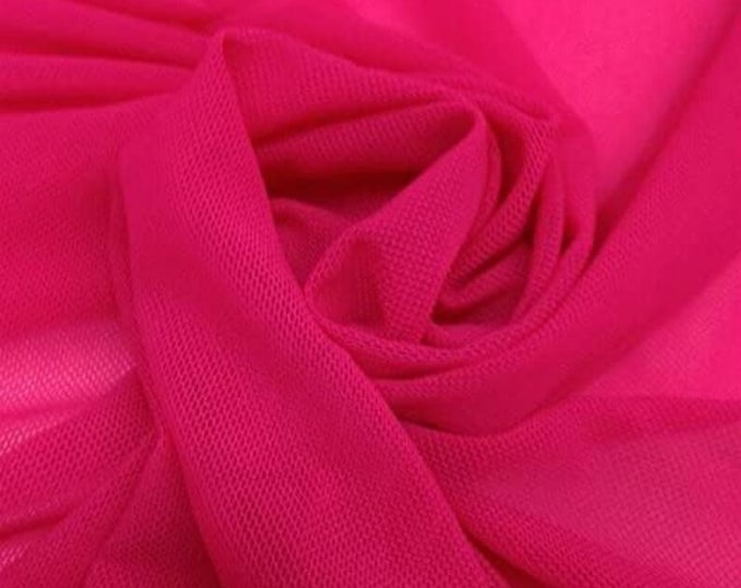 Fuchsia Power Mesh Fabric 60" Wide, Sold By The Yard ( Many Colors ) Free Shipping