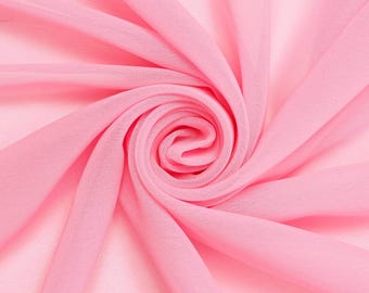 Pink Chiffon Fabric: Hi Multi Polyester, 58-60" Wide, By The Yard