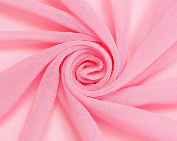 Pink Chiffon Fabric: Hi Multi Polyester, 58-60" Wide, By The Yard
