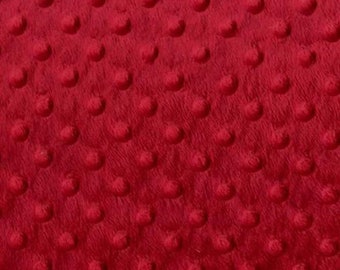 Mia' Fabrics Inc, Red 58/59" Wide 100 Polyester Minky Dimple Dot Soft Cuddle Fabric by the Yard (Pick a Size)