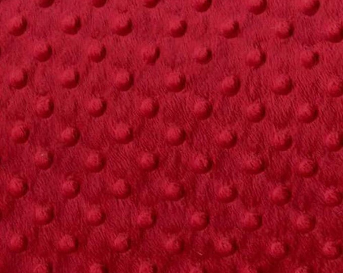 Mia' Fabrics Inc, Red 58/59" Wide 100 Polyester Minky Dimple Dot Soft Cuddle Fabric by the Yard (Pick a Size)