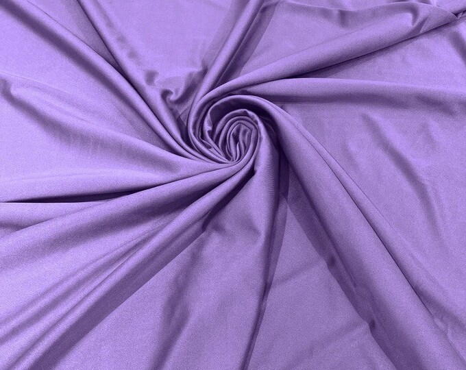 Lavender Shiny Milliskin Nylon Spandex Fabric 4 Way Stretch Prom-Gown-Dress, 58" Wide Sold by The Yard (Pick a Size)