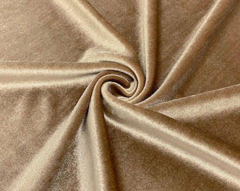 Mia Fabrics Champagne Stretch Velvet Fabric 60'' Wide, Sewing, Apparel, Costume, Craft {Choose quantity}