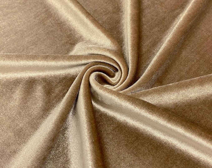 Mia Fabrics Champagne Stretch Velvet Fabric 60'' Wide, Sewing, Apparel, Costume, Craft {Choose quantity}