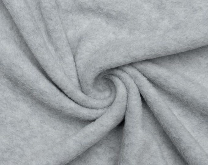 Heather Gray Soft Anti-Pill Polar Fleece Fabric: 60" Wide, Sold by The Yard