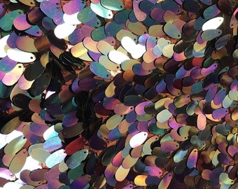 Iridescent Hologram Sequin Fabric - Black Mermaid Dress Fabric