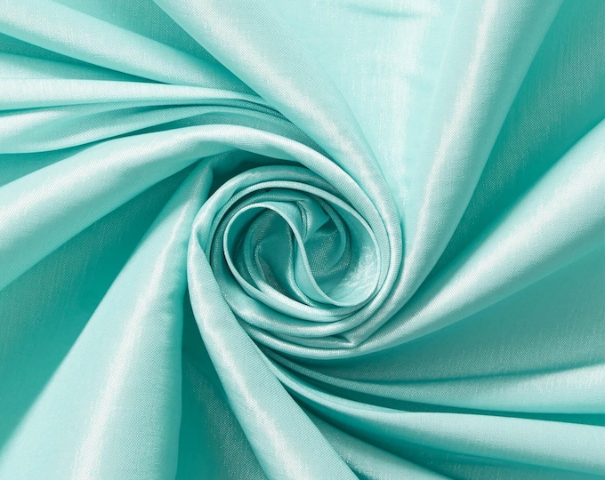 Aqua Taffeta Stretch Fabric 2-Way Stretch, Spandex Polyester 58" Wide Sold by The Yard