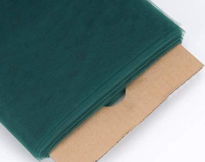 Mia Fabrics Hunter Green 54"Inches Wide by 40 Yards Long (120 ft) Fabric Tulle Bolt for Wedding and Decoration, Bridal Wedding Tulle