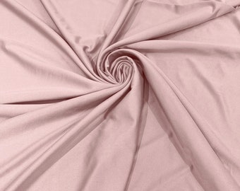 Blush Pink Shiny Milliskin Nylon Spandex Fabric 4 Way Stretch Prom-Gown-Dress, 58" Wide Sold by The Yard (Pick a Size)