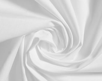 WHITE 60" Poly Cotton Broadcloth, Fabric by the Yard