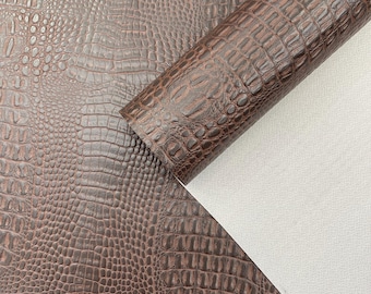 Brown Crocodile Marine Vinyl Fabric: Waterproof Outdoor Upholstery - Auto/Boat